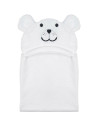 BN-66849,Prosop mare de baie cu urechi Teddy Bear, Bubaba, 6 - 36 luni, Dimensiune mare 110 x 75 cm, White