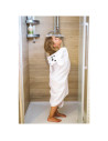 BN-66849,Prosop mare de baie cu urechi Teddy Bear, Bubaba, 6 - 36 luni, Dimensiune mare 110 x 75 cm, White