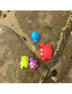 BN-1147974,Set 7 animalute de baie, Fara gauri, Cu gentuta pentru transport, Fara BPA, Floating Sea Friends, Playgro, New Blue 2