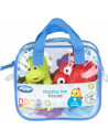 BN-1147974,Set 7 animalute de baie, Fara gauri, Cu gentuta pentru transport, Fara BPA, Floating Sea Friends, Playgro, New Blue