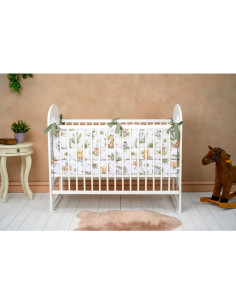 BN-QMJUL8CM03AL,Qmini - Patut din lemn Julia II Elefantel 120x60 cm, Cu laterala culisanta, Din lemn de pin, Stabil si rezistent 2