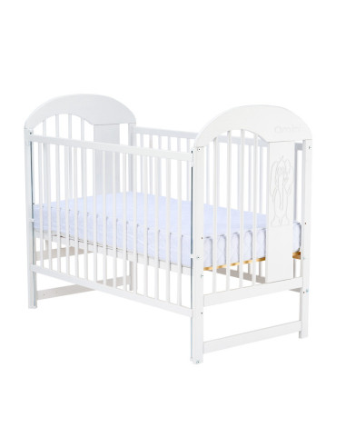 BN-QMJUL10CM03AL,Qmini - Patut din lemn Julia II Elefantel 120x60 cm, Cu laterala culisanta, Din lemn de pin, Stabil si rezisten