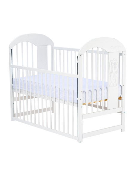 BN-QMJUL12CM03AL,Qmini - Patut din lemn Julia II Elefantel 120x60 cm, Cu laterala culisanta, Din lemn de pin, Stabil si rezisten