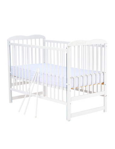 BN-QMAGA8CM03AL,Qmini - Patut din lemn Agata 120x60 cm, Cu laterala culisanta, Din lemn de pin, Stabil si rezistent, Inaltime sa