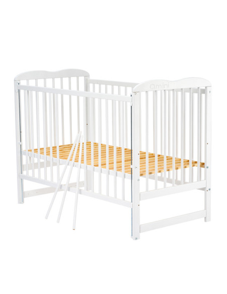 BN-QMAGA8CM03AL,Qmini - Patut din lemn Agata 120x60 cm, Cu laterala culisanta, Din lemn de pin, Stabil si rezistent, Inaltime sa