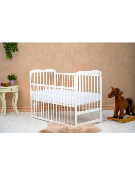 BN-QMAGA10CM03AL,Qmini - Patut din lemn Agata 120x60 cm, Cu laterala culisanta, Din lemn de pin, Stabil si rezistent, Inaltime s