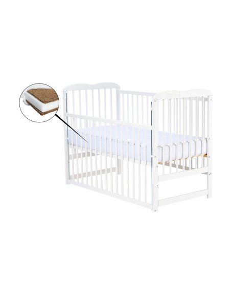 BN-QMAGA12CM03AL,Qmini - Patut din lemn Agata 120x60 cm, Cu laterala culisanta, Din lemn de pin, Stabil si rezistent, Inaltime s
