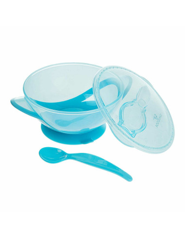 BN-BOC0546,Bocioland - Castron cu ventuza si lingurita, Fara BPA, 360 ml, 6 luni+, Turcoaz