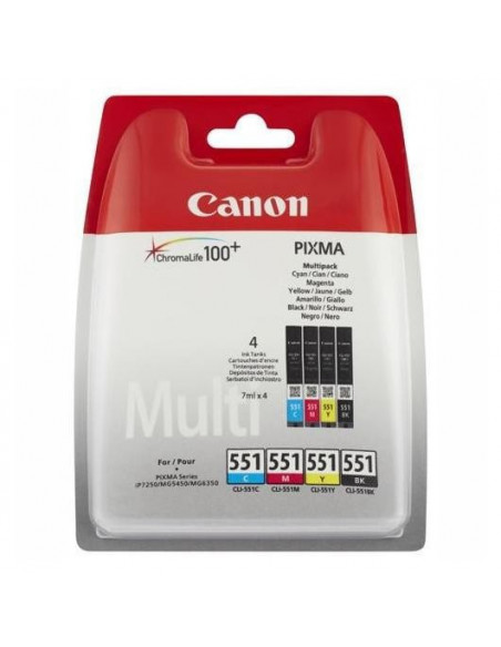 Set cartuse cerneala Canon B+C+M+Y cap. mare CLI-551XL + hartie Set cartuse cerneala Canon B+C+M+Y cap. mare CLI-551XL + hartie