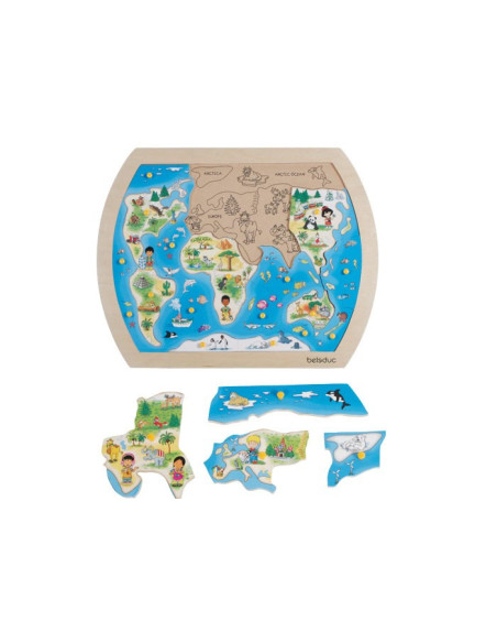 BEL10151,Puzzle din lemn O lume intreaga Beleduc