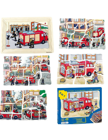 BEL17035,Puzzle stratificat Brigada de Pompieri Beleduc