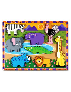 MD3722,Puzzle lemn in relief Safari Melissa and Doug