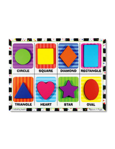 MD3730,Puzzle lemn in relief Forme geometrice Melissa and Doug