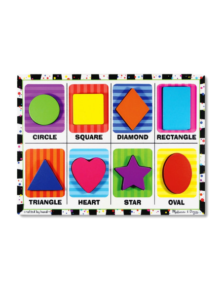 MD3730,Puzzle lemn in relief Forme geometrice Melissa and Doug MD3730,Puzzle lemn in relief Forme geometrice Melissa and Doug