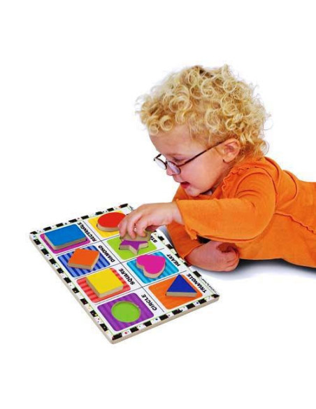 MD3730,Puzzle lemn in relief Forme geometrice Melissa and Doug MD3730,Puzzle lemn in relief Forme geometrice Melissa and Doug