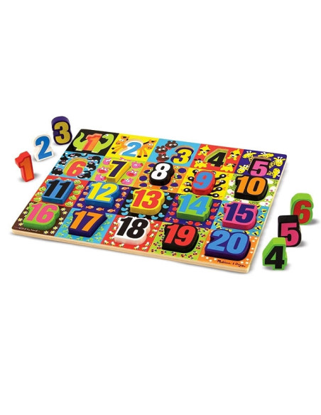 MD3832,Melissa and Doug - Puzzle lemn in relief Numere de la 1 la 20