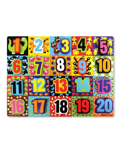MD3832,Melissa and Doug - Puzzle lemn in relief Numere de la 1 la 20