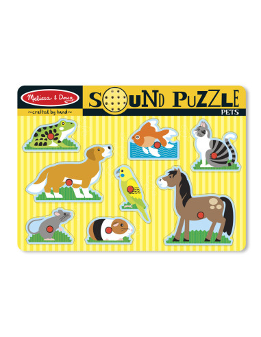 MD0730,Puzzle de lemn cu sunete Animale de companie Melissa and Doug