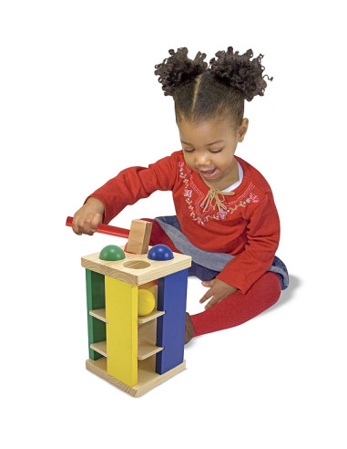 MD3559,Turnul din lemn cu ciocan si bile Melissa and Doug