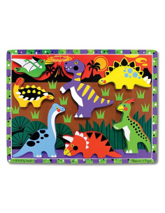 MD3747,Puzzle lemn in relief Dinozauri Melissa and Doug