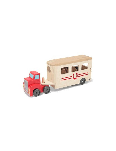 MD4097,Camion Transportor de Cai cu Remorca Melissa and Doug MD4097,Camion Transportor de Cai cu Remorca Melissa and Doug