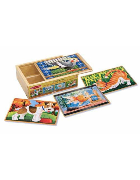 MD3790,Set 4 puzzle lemn in cutie Animale de companie Melissa and Doug