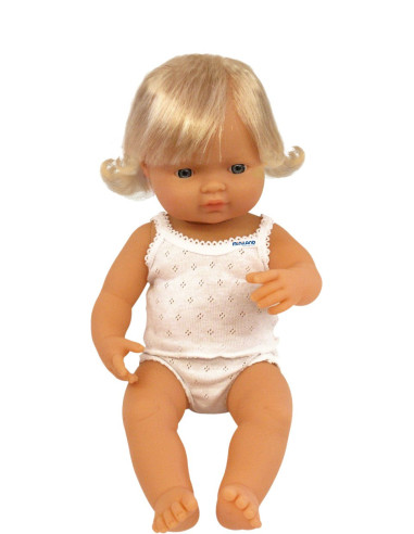 ML31152,Papusa Baby european fata Miniland 38 cm