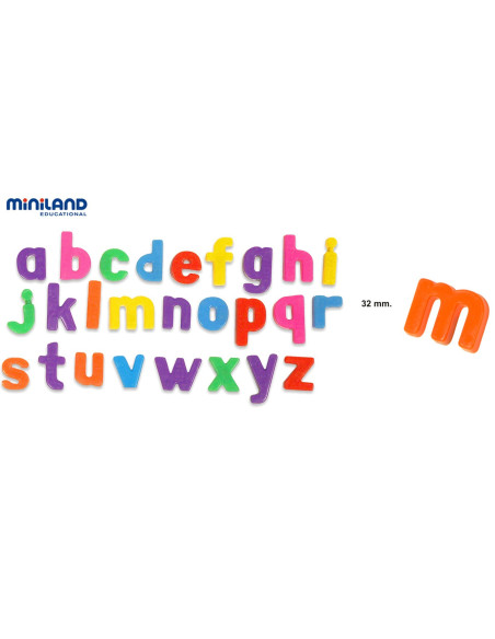 ML97913,Litere mici magnetice Miniland 155 buc