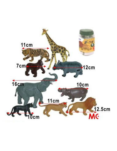 ML25119,Animale salbatice set de 9 figurine - Miniland