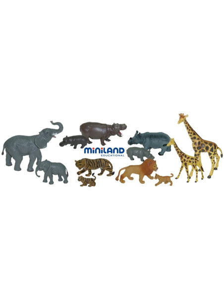 ML25137,Animale salbatice cu puii set de 12 figurine - Miniland