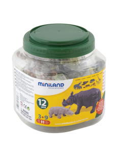 ML25137,Animale salbatice cu puii set de 12 figurine - Miniland 2