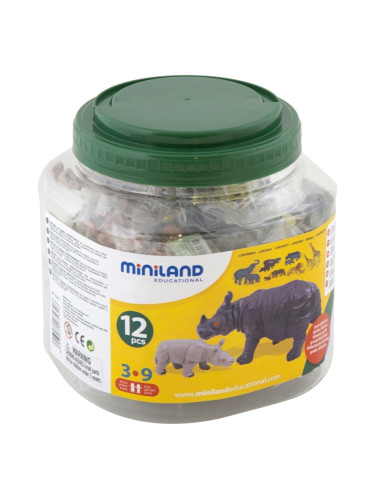 ML25137,Animale salbatice cu puii set de 12 figurine - Miniland