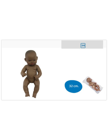 ML31034,Papusa Bebelus african Fata 32 cm - Miniland