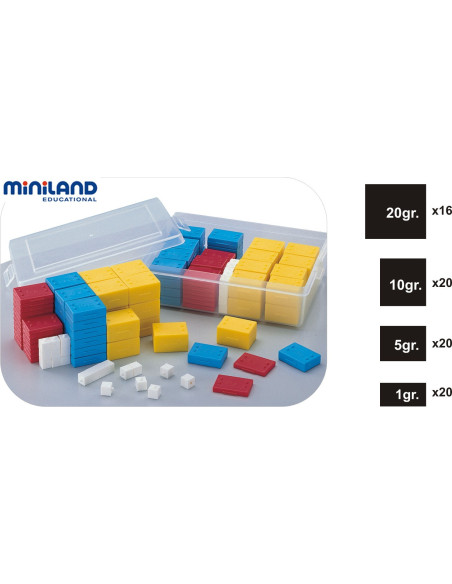 ML95032,Set 76 greutati din plastic - Miniland ML95032,Set 76 greutati din plastic - Miniland