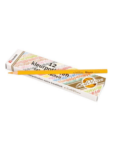 E061015,Set 12 creioane colorate Goldline 3.7 mm Galben inchis - Heutink
