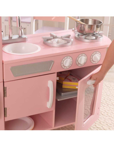 KK53347,Bucatarie de joaca din lemn Vintage Roze