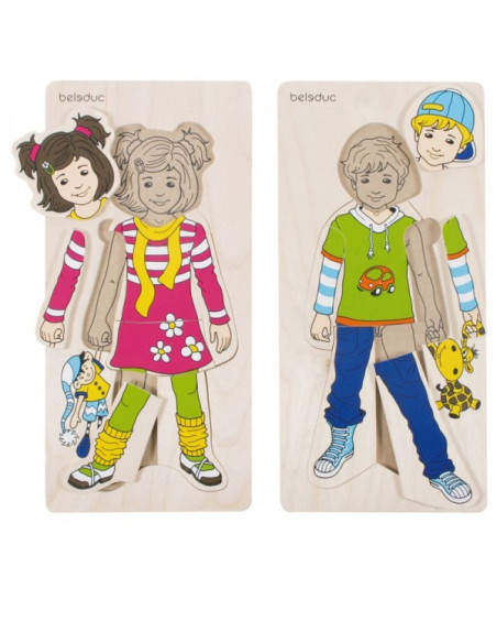 BEL17058,Puzzle lemn Imbracam copiii Beleduc