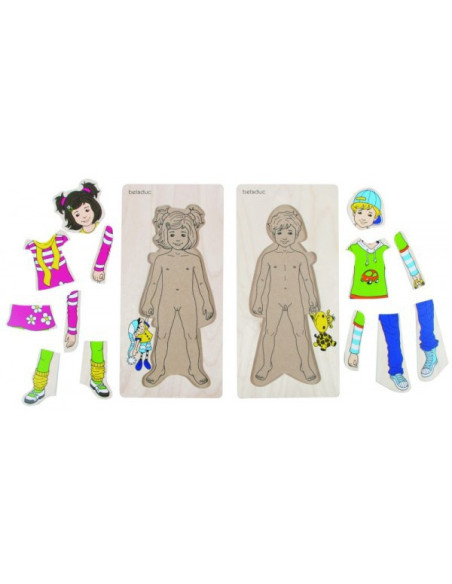 BEL17058,Puzzle lemn Imbracam copiii Beleduc