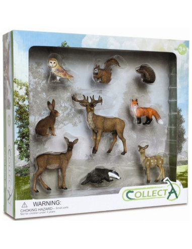 COL89274WB,Set 9 figurine animale de padure Collecta