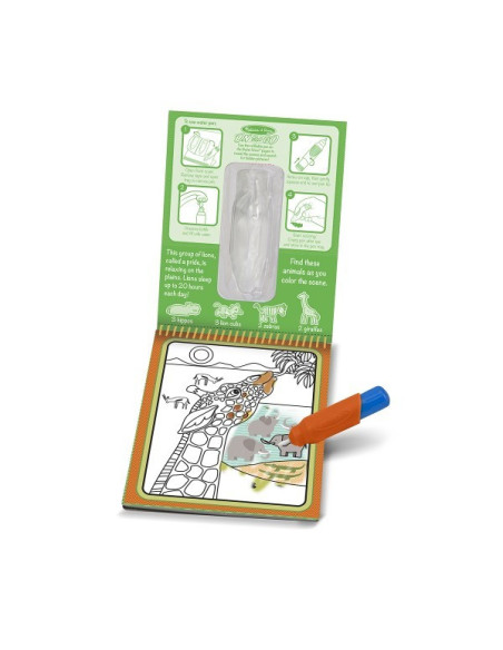 MD9441,Carnet de colorat cu Apa magica Safari - Melissa and Doug