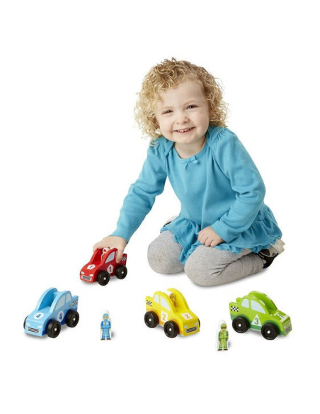 MD0706,Set masinute de curse din lemn Melissa and Doug