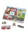 MD0736,Puzzle cu sunete Brigada de pompieri Melissa and Doug