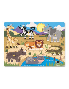 MD9054,Puzzle din lemn Animalele safari