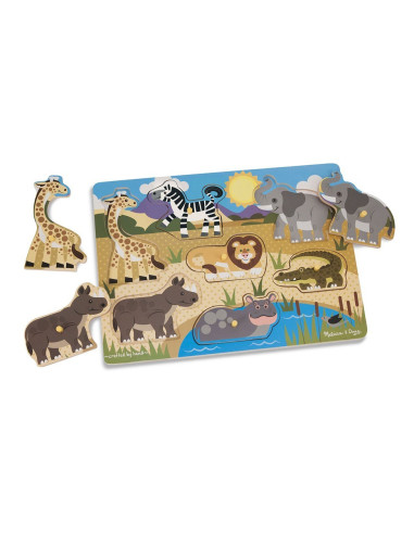 MD9054,Puzzle din lemn Animalele safari