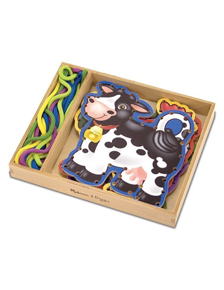 MD3781,Melissa and Doug - Joc cu sireturi - Animale de la ferma
