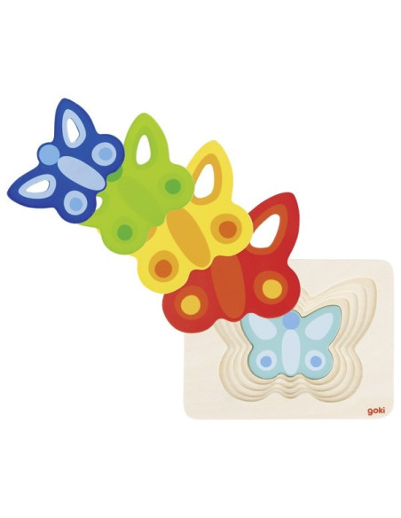 GOKI57486,Puzzle stratificat Fluturasi colorati