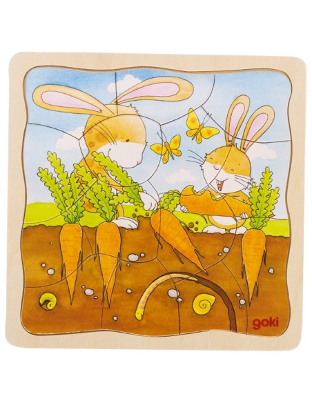 GOKI57495,Puzzle stratificat Gradina iepurasilor GOKI57495,Puzzle stratificat Gradina iepurasilor