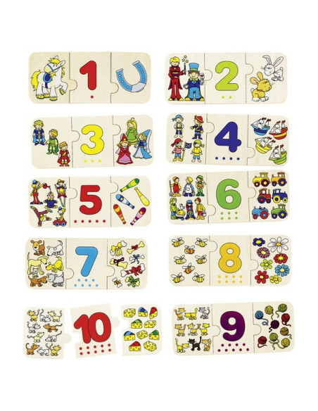 GOKI57594,Puzzle lemn cu autocorectie invata Numerele GOKI57594,Puzzle lemn cu autocorectie invata Numerele