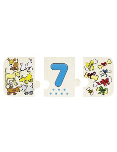 GOKI57594,Puzzle lemn cu autocorectie invata Numerele 2