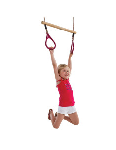 KBT220.001.001.001,Trapez din lemn cu inele din plastic - PP - rosu 2